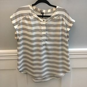 White half button blouse